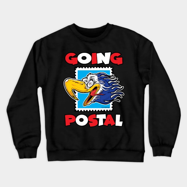 Going Postal Crazy Eagle on a Stamp Crewneck Sweatshirt by eShirtLabs